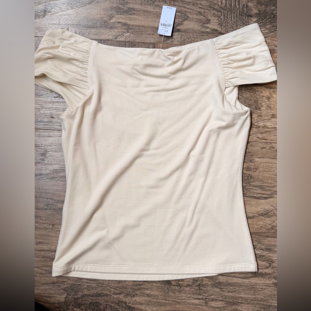 Banana Republic Factory Off-Shoulder Cream Women's Top